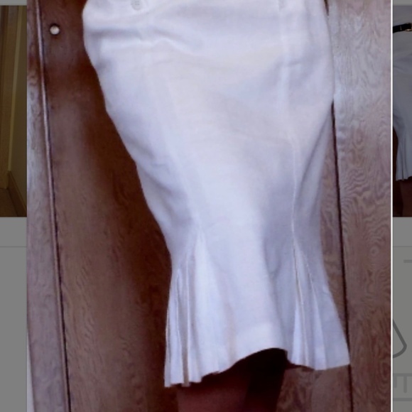 VINTAGE White LInen "Debbie Shuchat" Skirt - Picture 1 of 7
